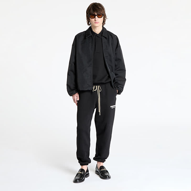 Fear Of God ESSENTIALS Textured Nylon Trucker Jacket Black | Footshop