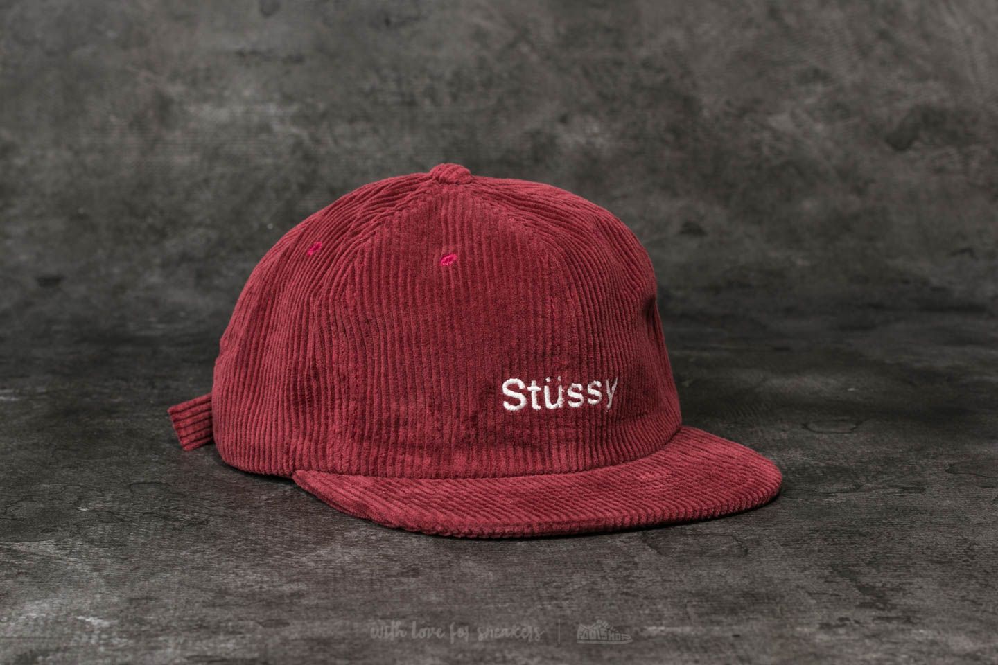 Caps Stüssy Cord Strapback Cap Burgundy