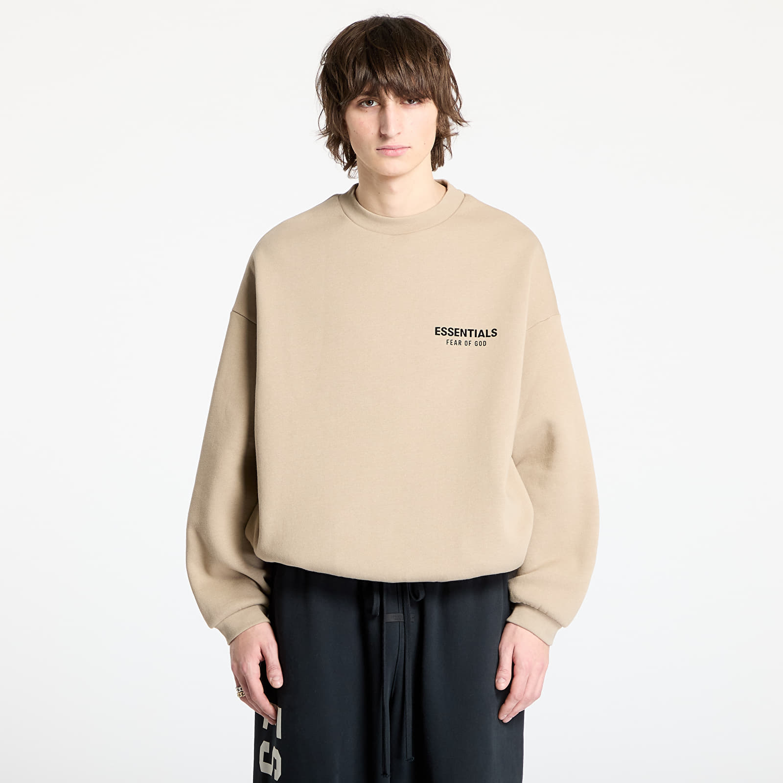 Kapucnis pulóverek és pulcsik Fear Of God ESSENTIALS Fleece Crewneck Desert Sand