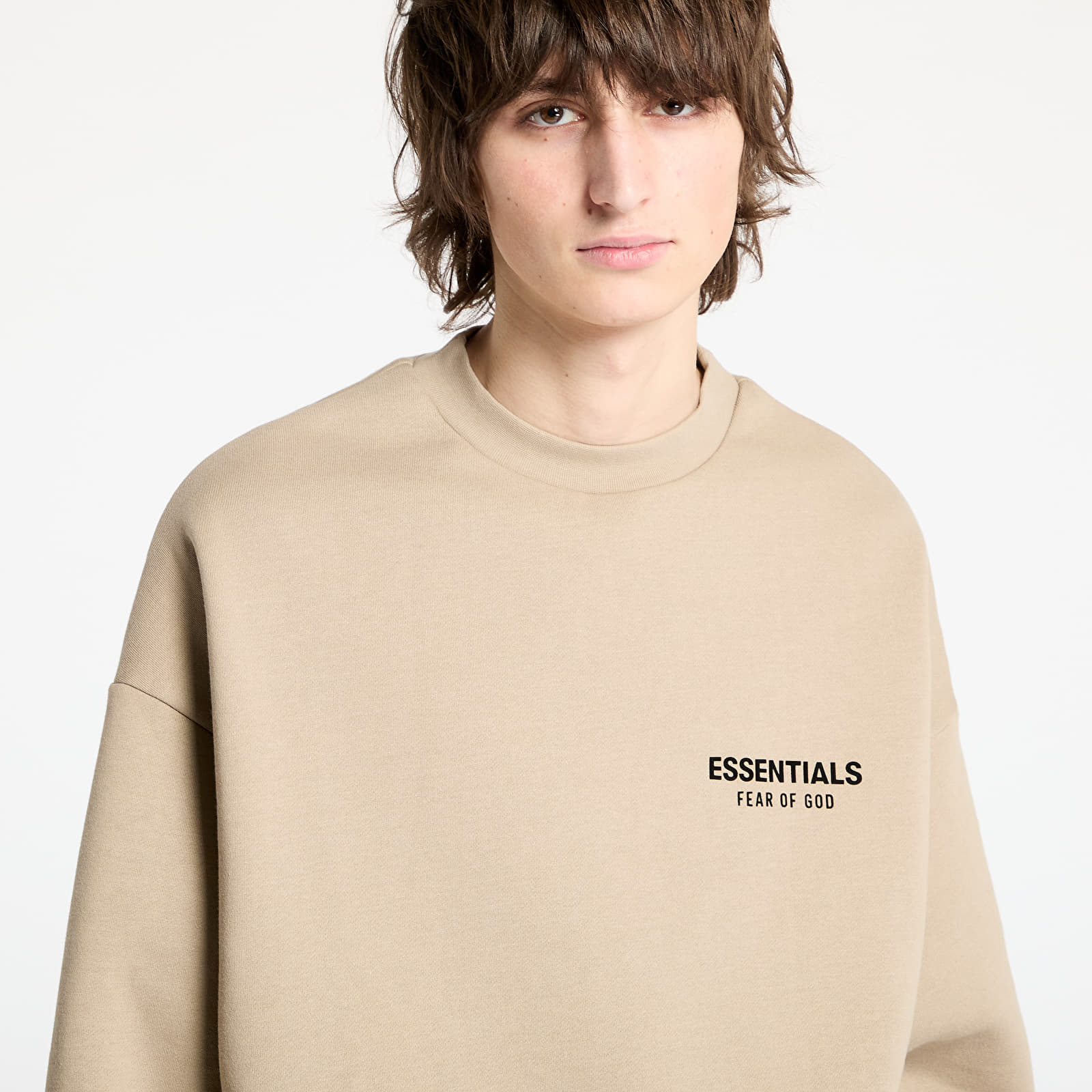 Kapucnis pulóverek és pulcsik Fear Of God ESSENTIALS Fleece Crewneck Desert Sand