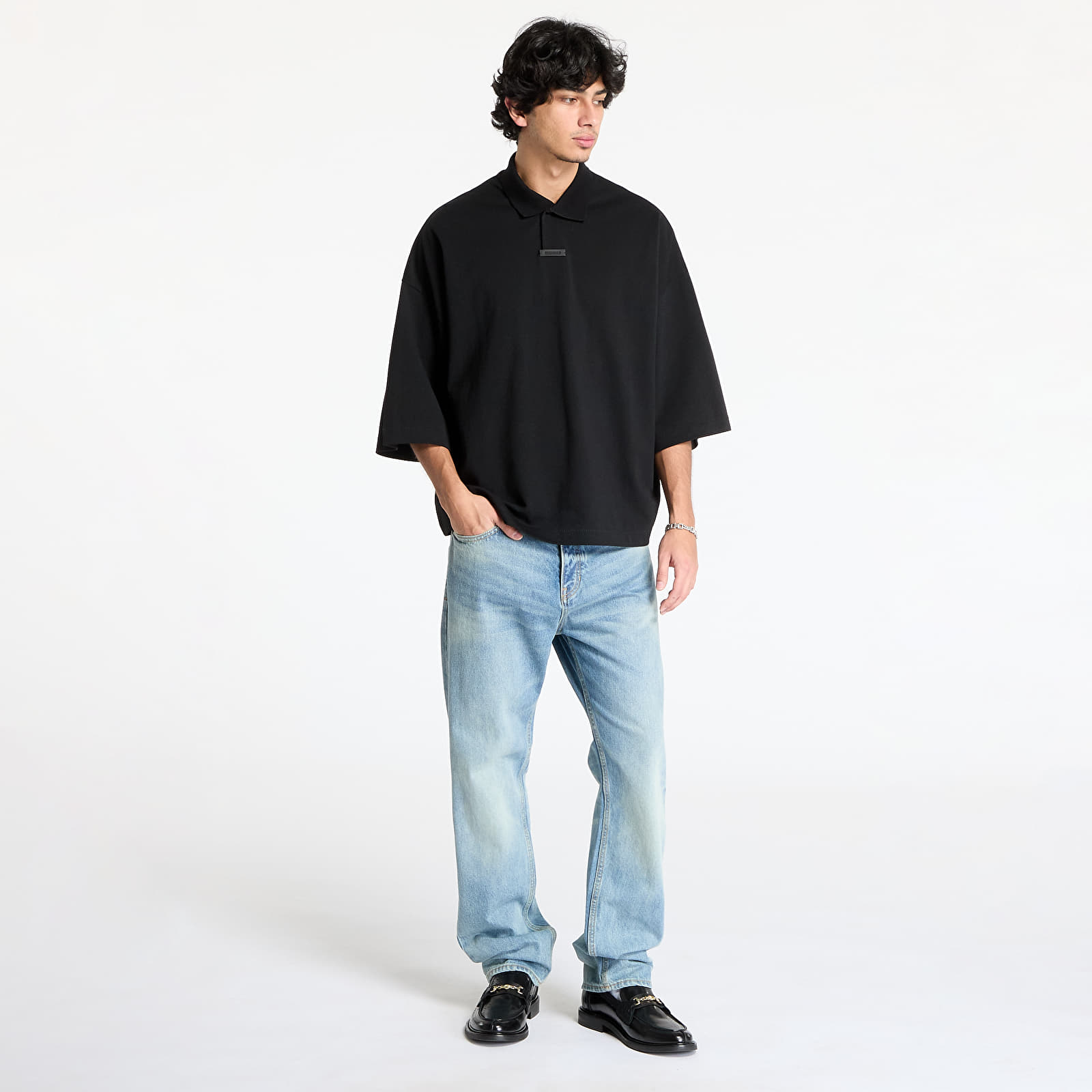 Tričká Fear Of God ESSENTIALS Pique Polo Black