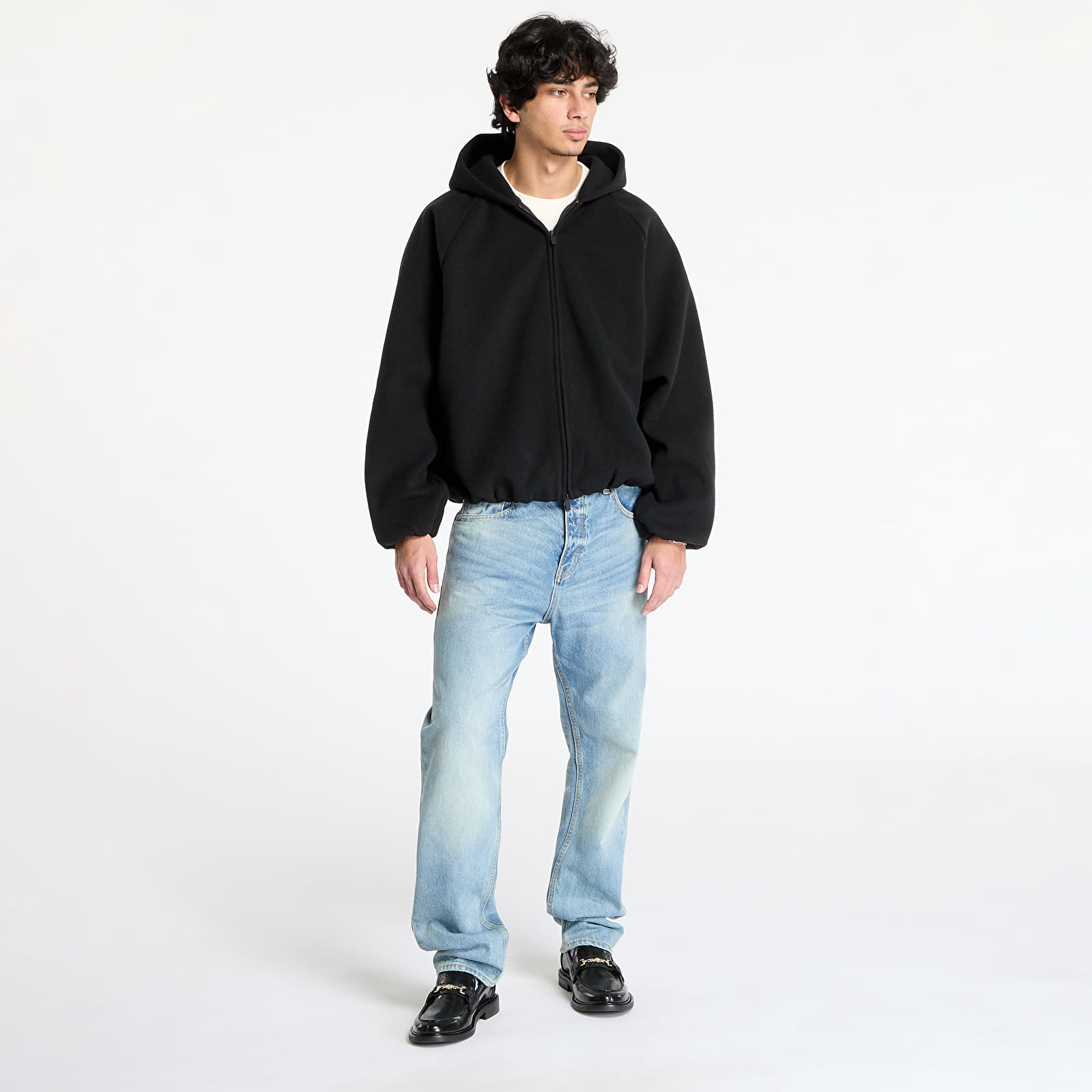 Jackets Fear Of God ESSENTIALS Brushed Hooded Bomber Black Footshop