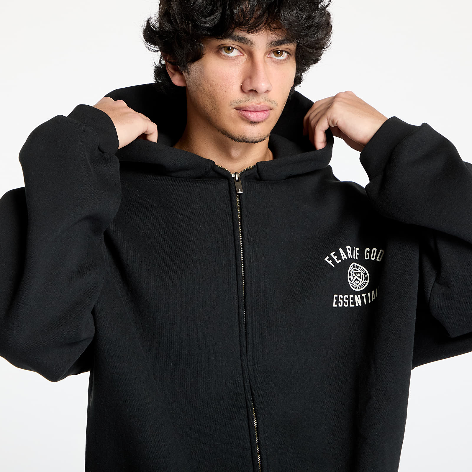 Felpe Fear Of God ESSENTIALS Heavy Fleece Fullzip Hoodie Black