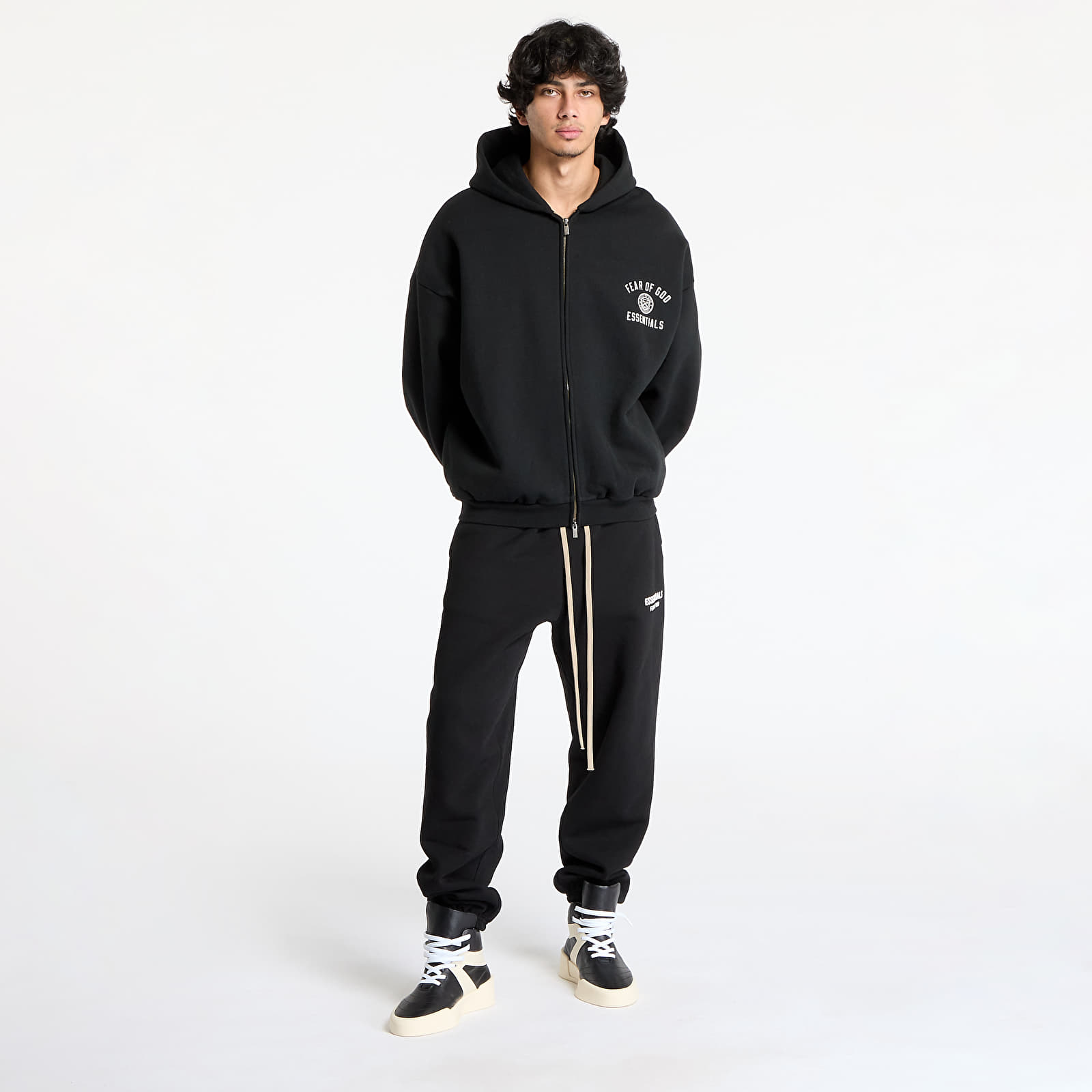 Felpe Fear Of God ESSENTIALS Heavy Fleece Fullzip Hoodie Black