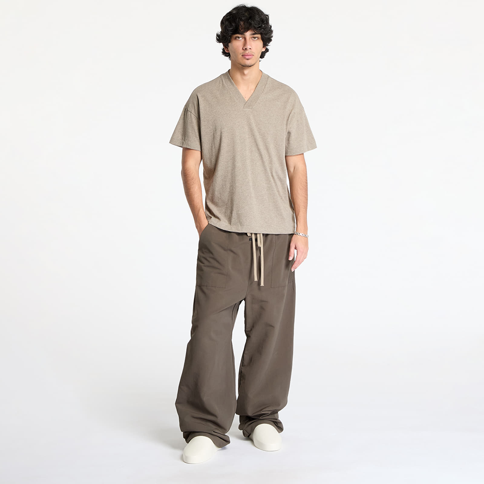 T-Shirts Fear Of God ESSENTIALS 3-Pack Essential V-Neck T-Shirt Heather Gray
