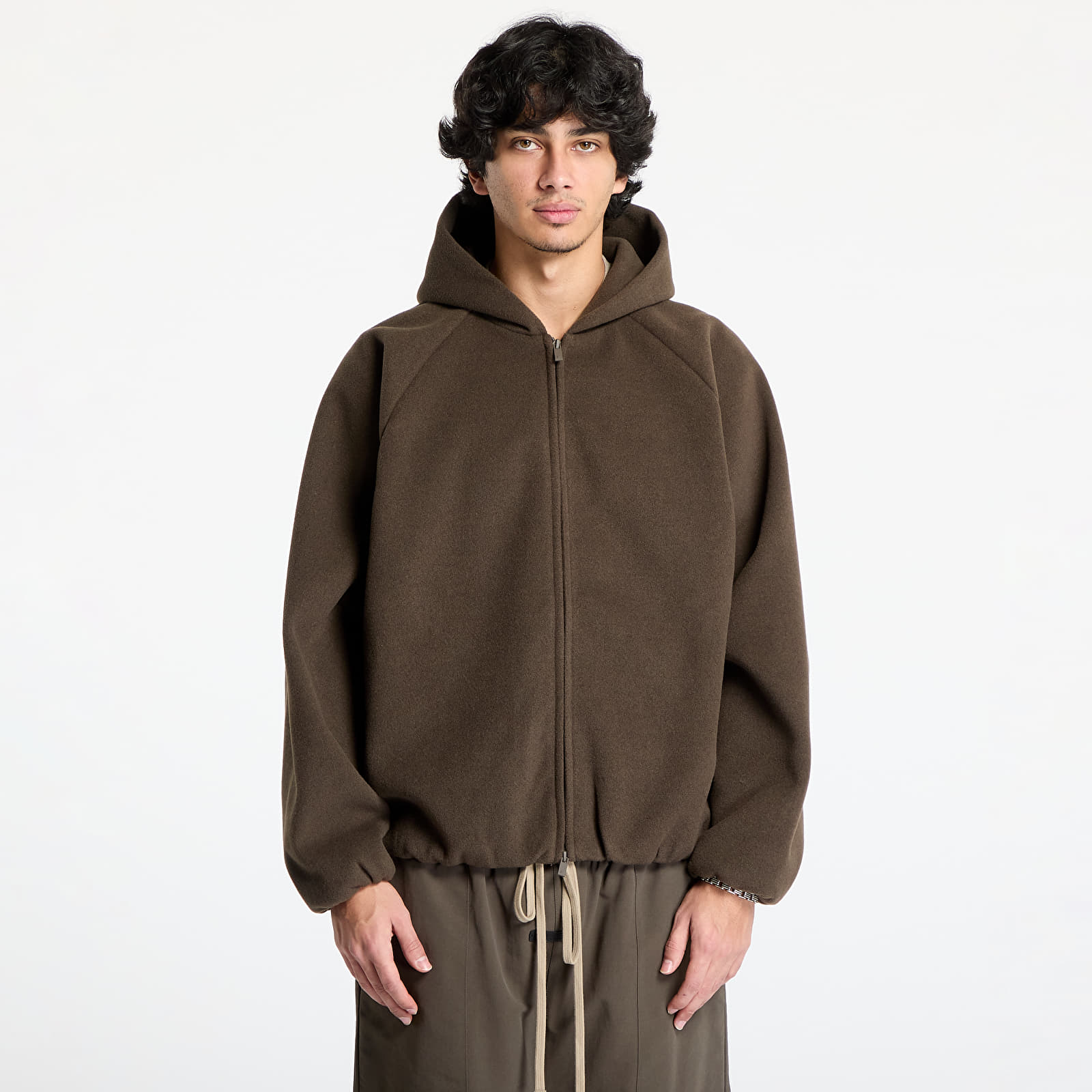 Jacken Fear Of God ESSENTIALS Brushed Hooded Bomber Brown
