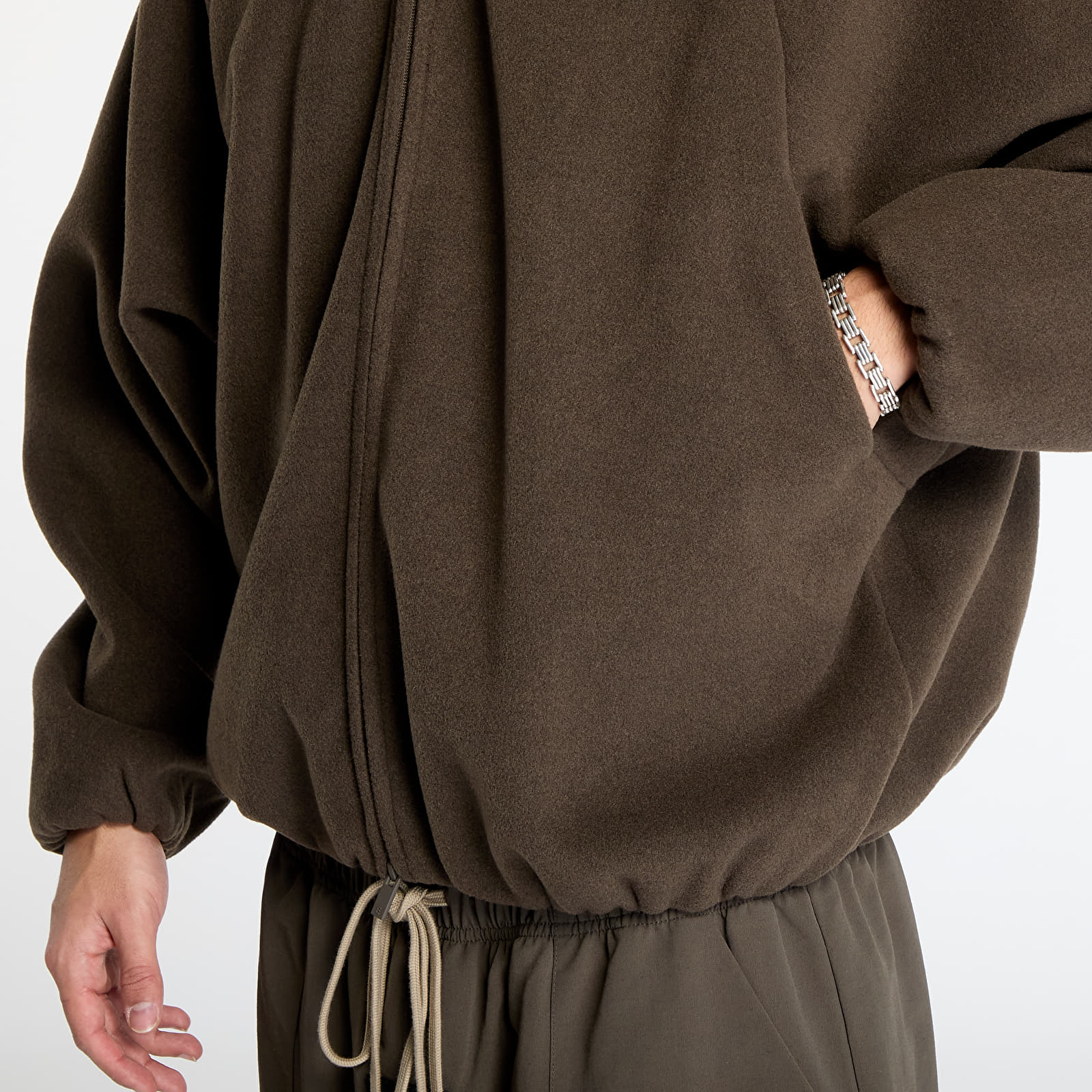 Jacken Fear Of God ESSENTIALS Brushed Hooded Bomber Brown