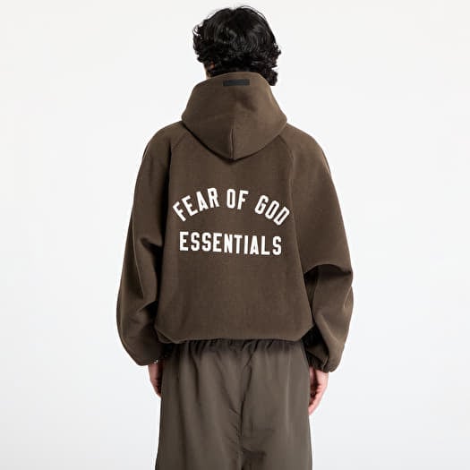 Jackets Fear Of God ESSENTIALS Brushed Hooded Bomber Brown Footshop