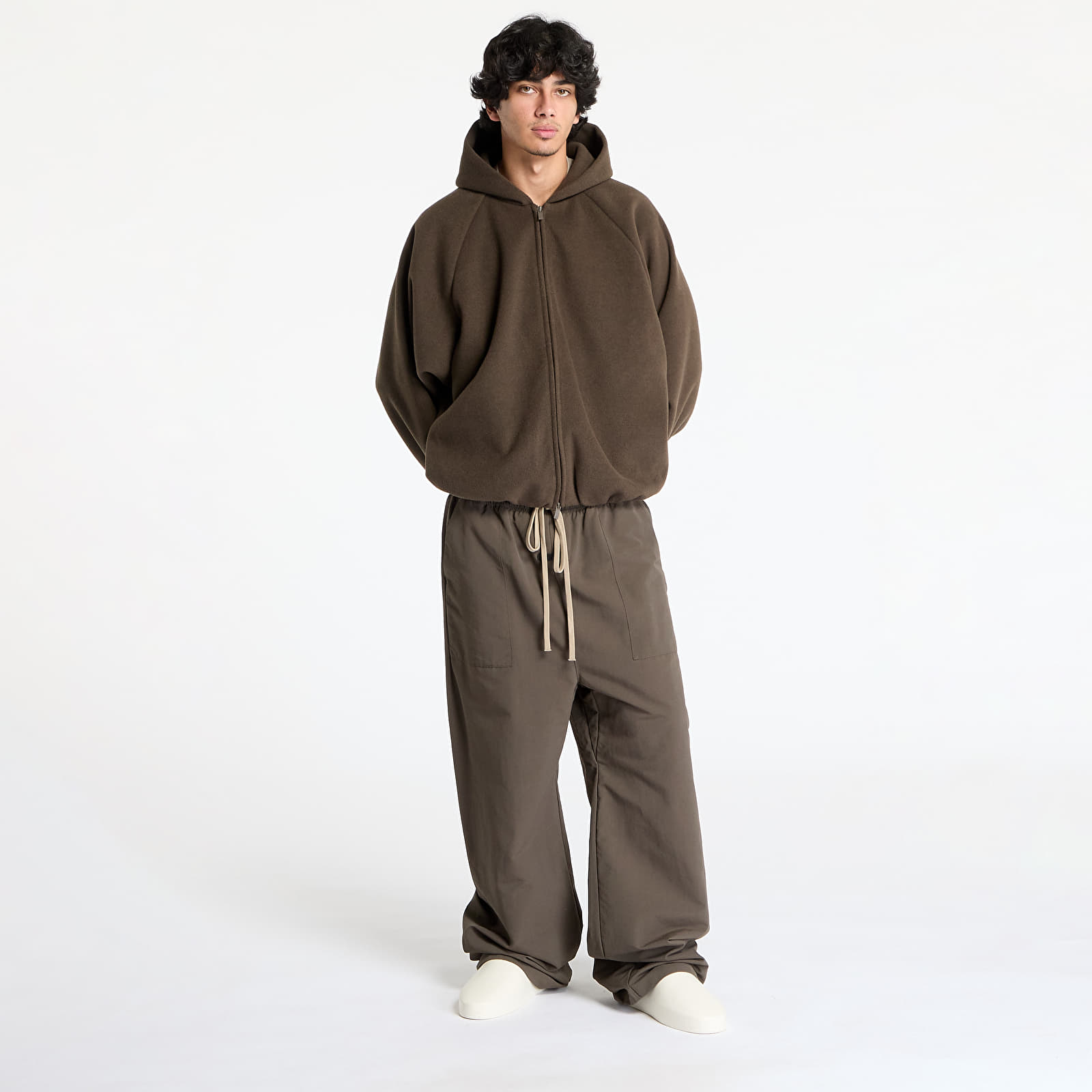 Jacken Fear Of God ESSENTIALS Brushed Hooded Bomber Brown