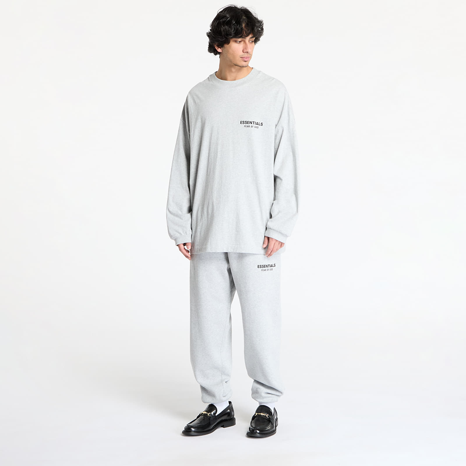 Men's T-shirts Fear Of God ESSENTIALS Jersey Long Sleeve T-Shirt Light Heather Gray