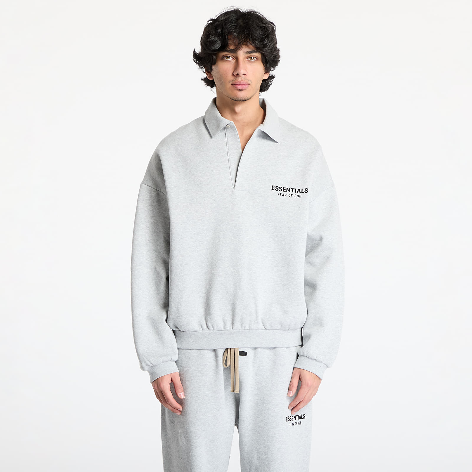 Sweatjacken und Sweatshirts Fear Of God ESSENTIALS Fleece Polo Sweatshirt Light Heather Gray