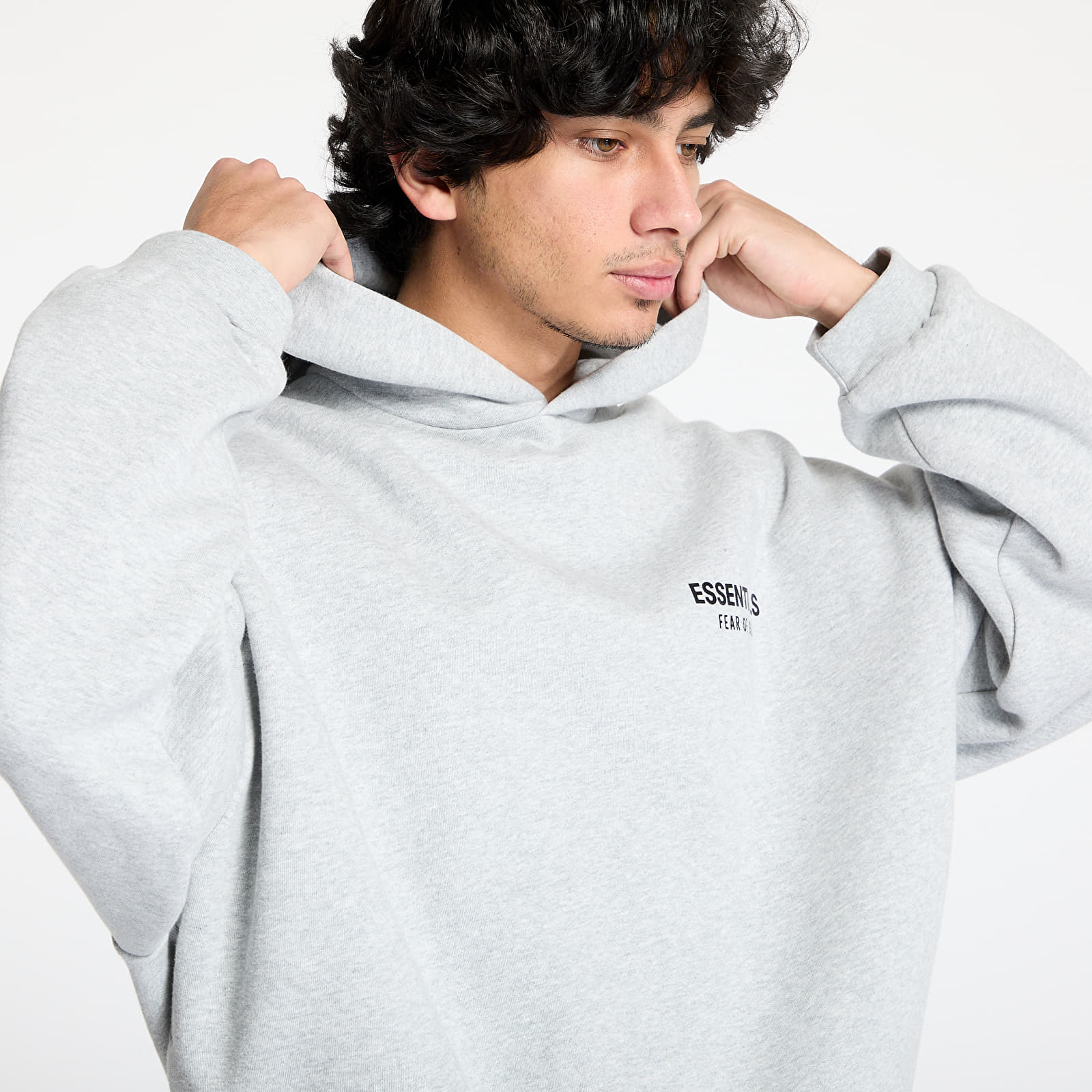 Džemperiai su gobtuvais ir džemperiai Fear Of God ESSENTIALS Fleece Hoodie Light Heather Gray
