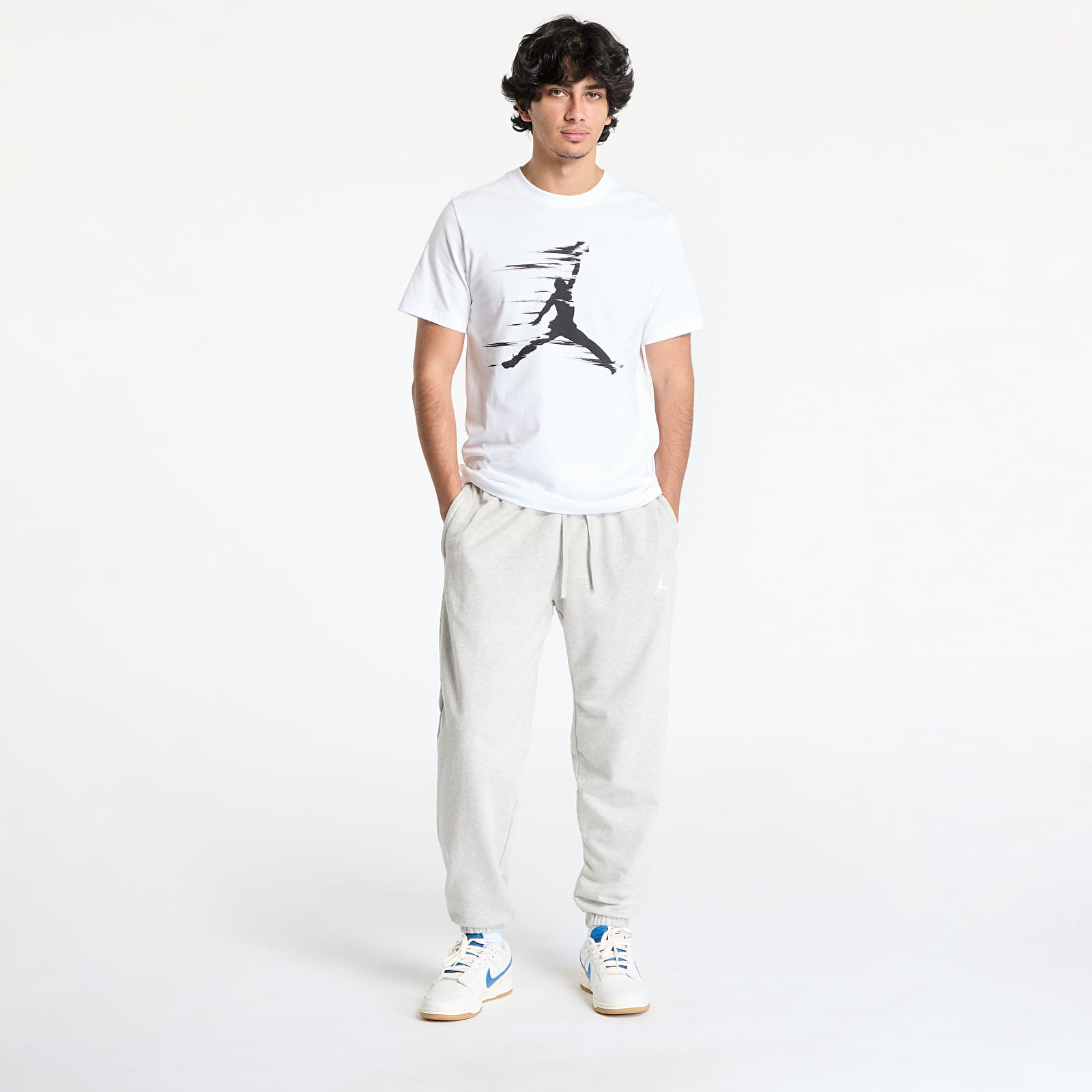 Tepláky Jordan Sport Crossover Men's Dri-FIT Fleece Pants Grey Heather/ White