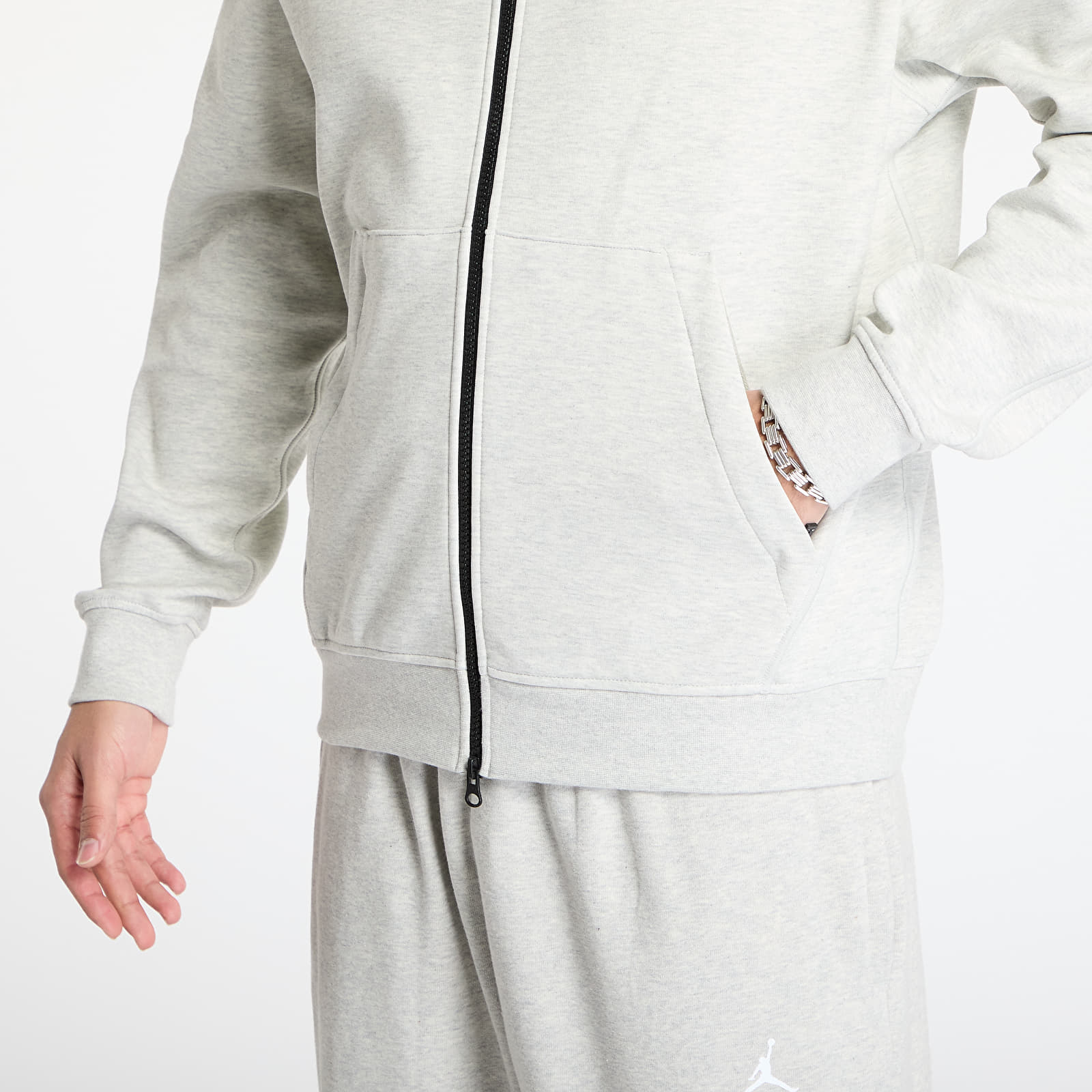 Суичърти Jordan Sport Hoop Fleece Men's Dri-FIT Full-Zip Hoodie Grey Heather/ Black