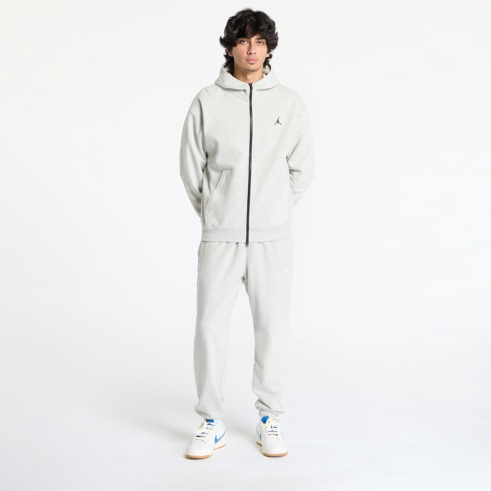Суичърти Jordan Sport Hoop Fleece Men's Dri-FIT Full-Zip Hoodie Grey Heather/ Black