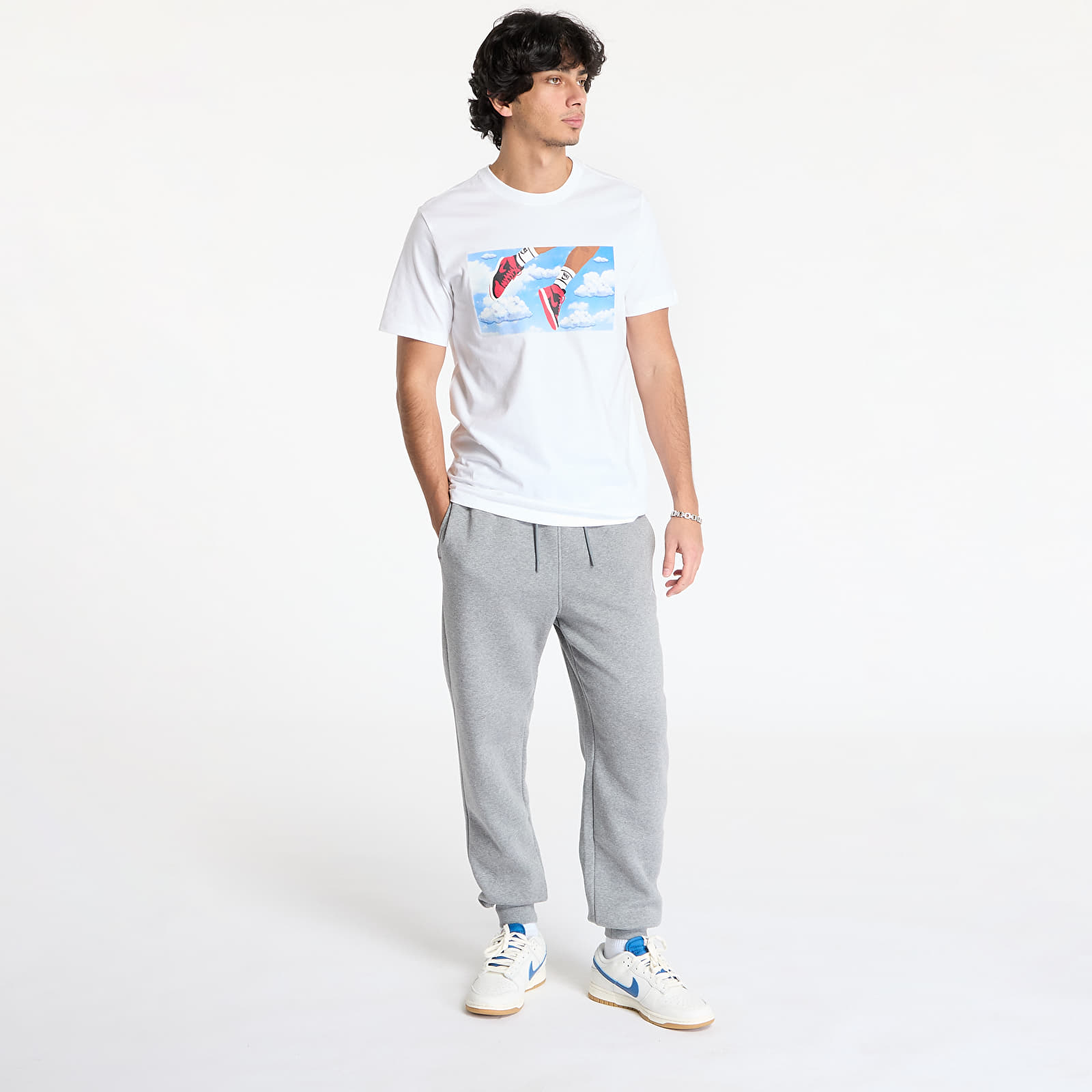 Jogginghosen Jordan Brooklyn Fleece Men's Pants Carbon Heather/ White