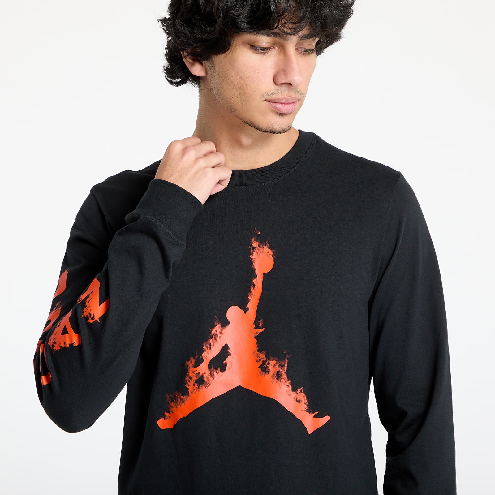 T-Shirts Jordan Men's Long-Sleeve T-Shirt Black/ Team Orange/ Team Orange