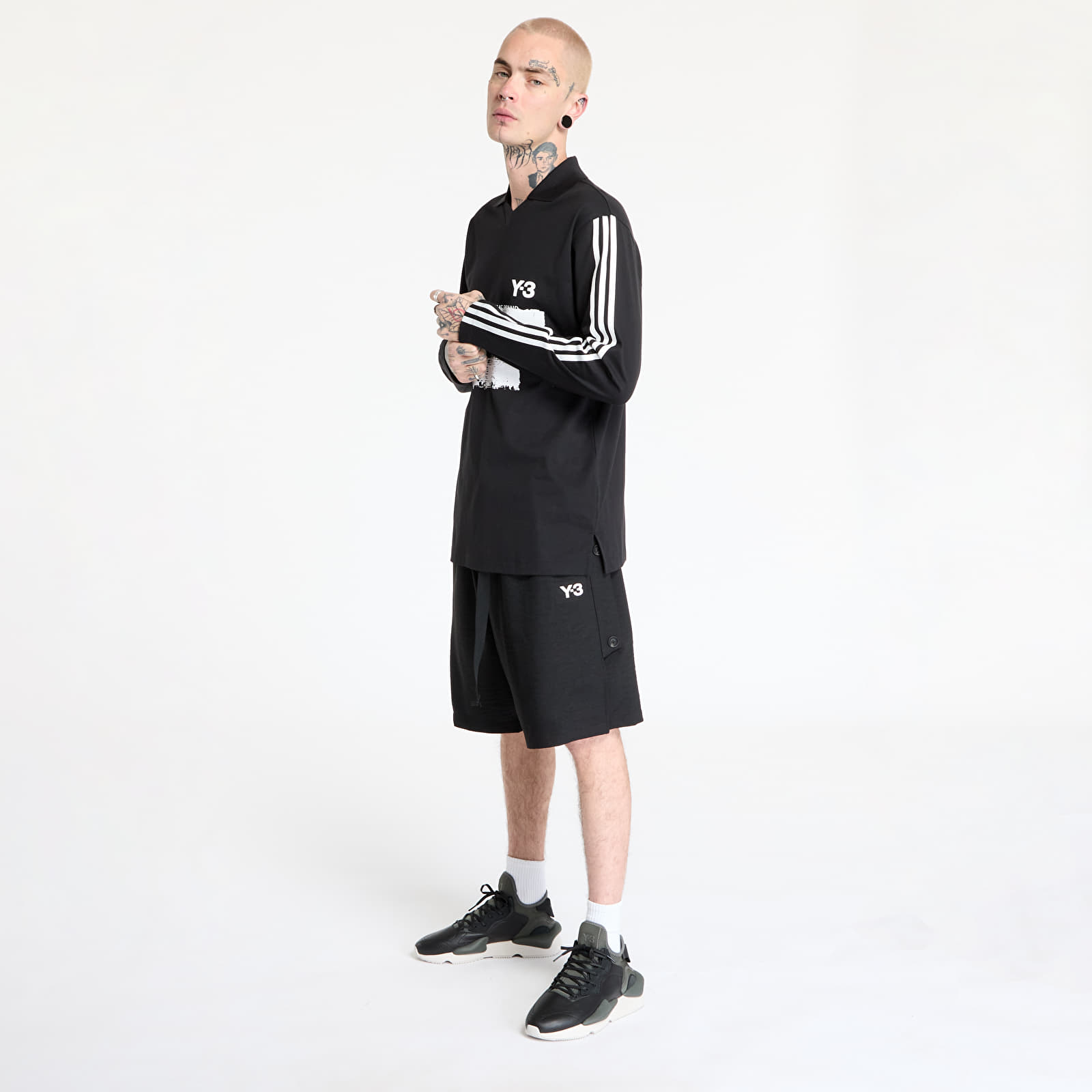 Koszulki Y-3 Graphic Logo Long Sleeve Top UNISEX Black