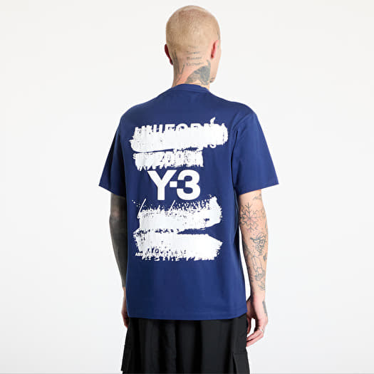 【Y-3】3-Stripes Short Sleeve T-Shirt Dark Blue adidas Y-3 3-Stripes Short Sleeve T-Shirt - Blue | adidas UK