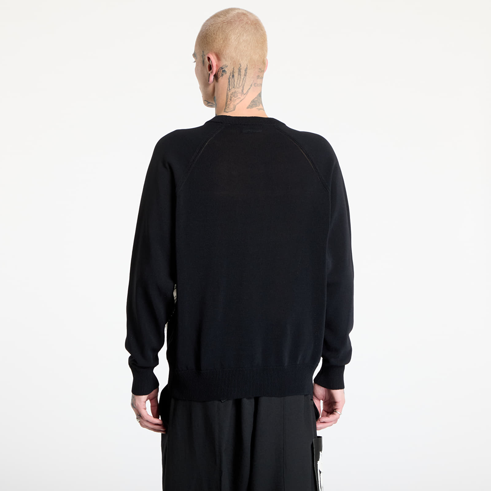Svetry Y-3 Logo Knit Crew Sweatshirt UNISEX Black