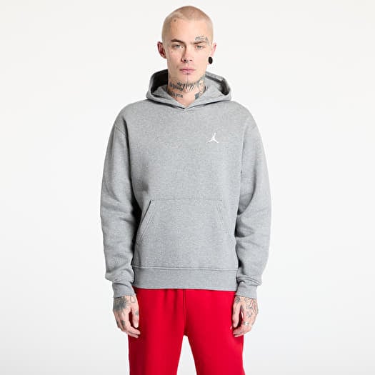 Jordan Brooklyn Fleece Men's Pullover Hoodie Carbon Heather/ White