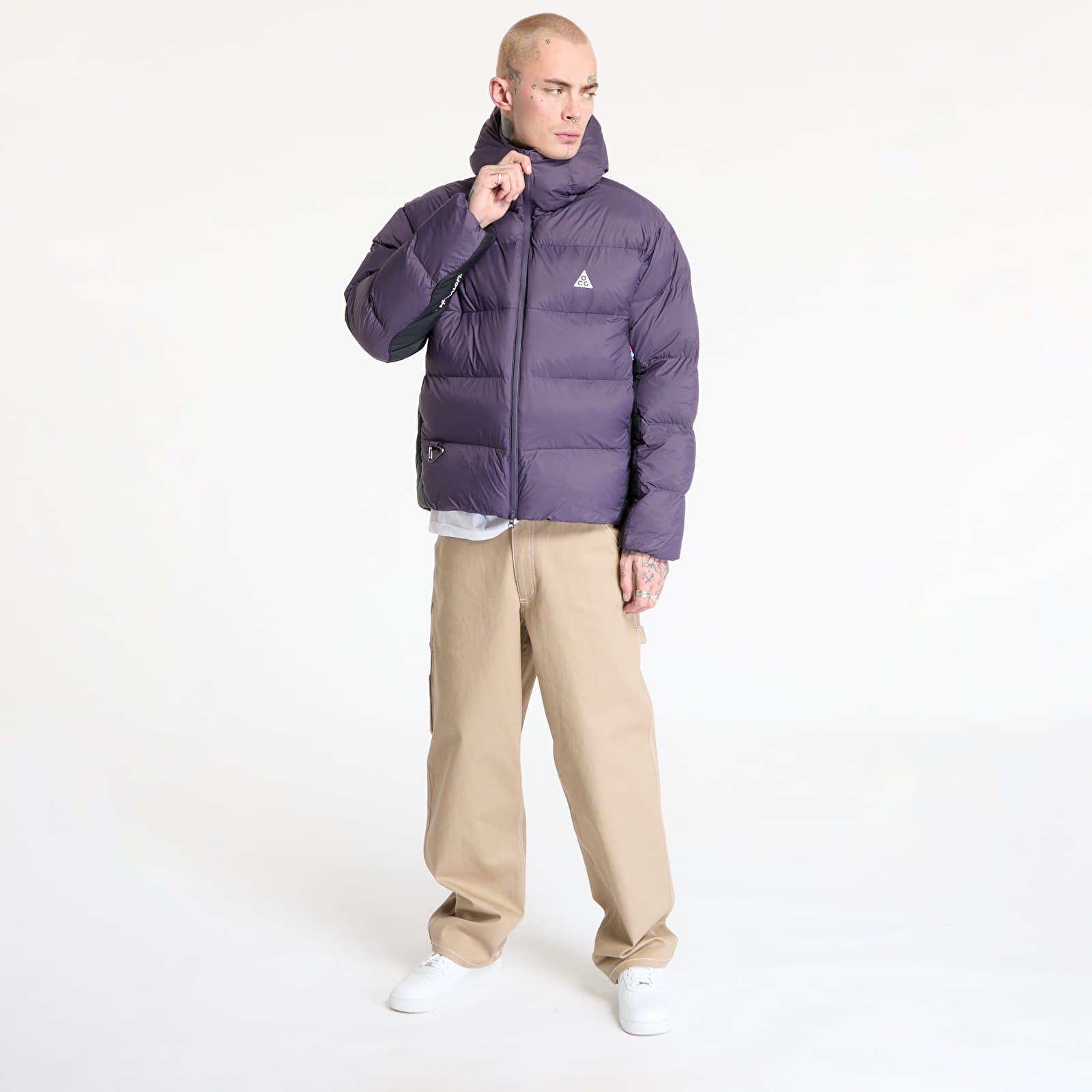 Jacken Nike ACG "Lunar Lake" Puffer Men's Therma-FIT ADV Loose Hooded Jacket Dark Raisin/ Black/ Summit White