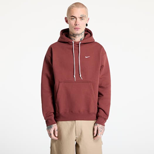 Mikina Nike Solo Swoosh Men's Fleece Pullover Hoodie Dark Pony/ White