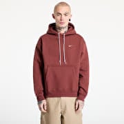 Nike Solo Swoosh Men's Fleece Pullover Hoodie Dark Pony/ White