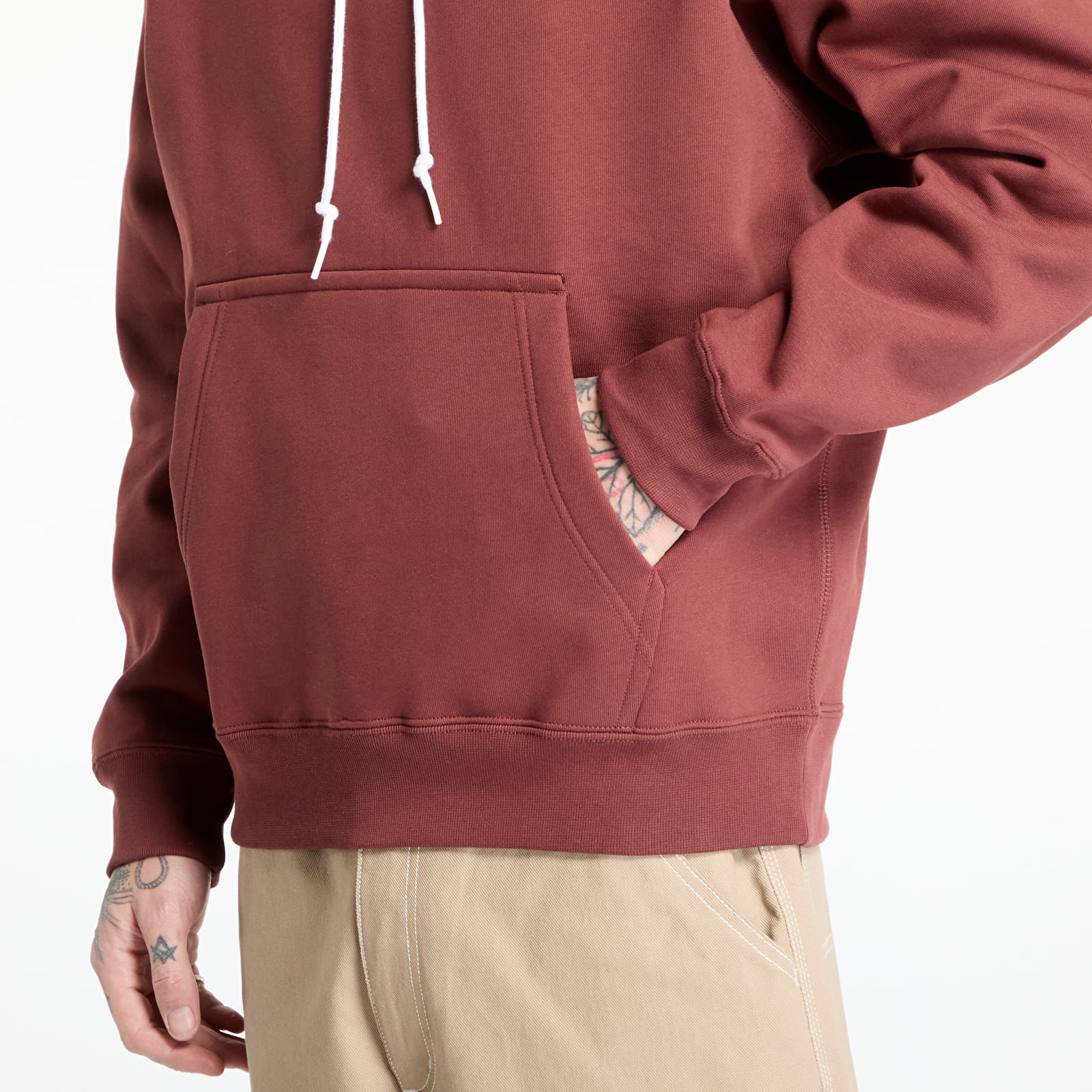 Bluzy Nike Solo Swoosh Men's Fleece Pullover Hoodie Dark Pony/ White