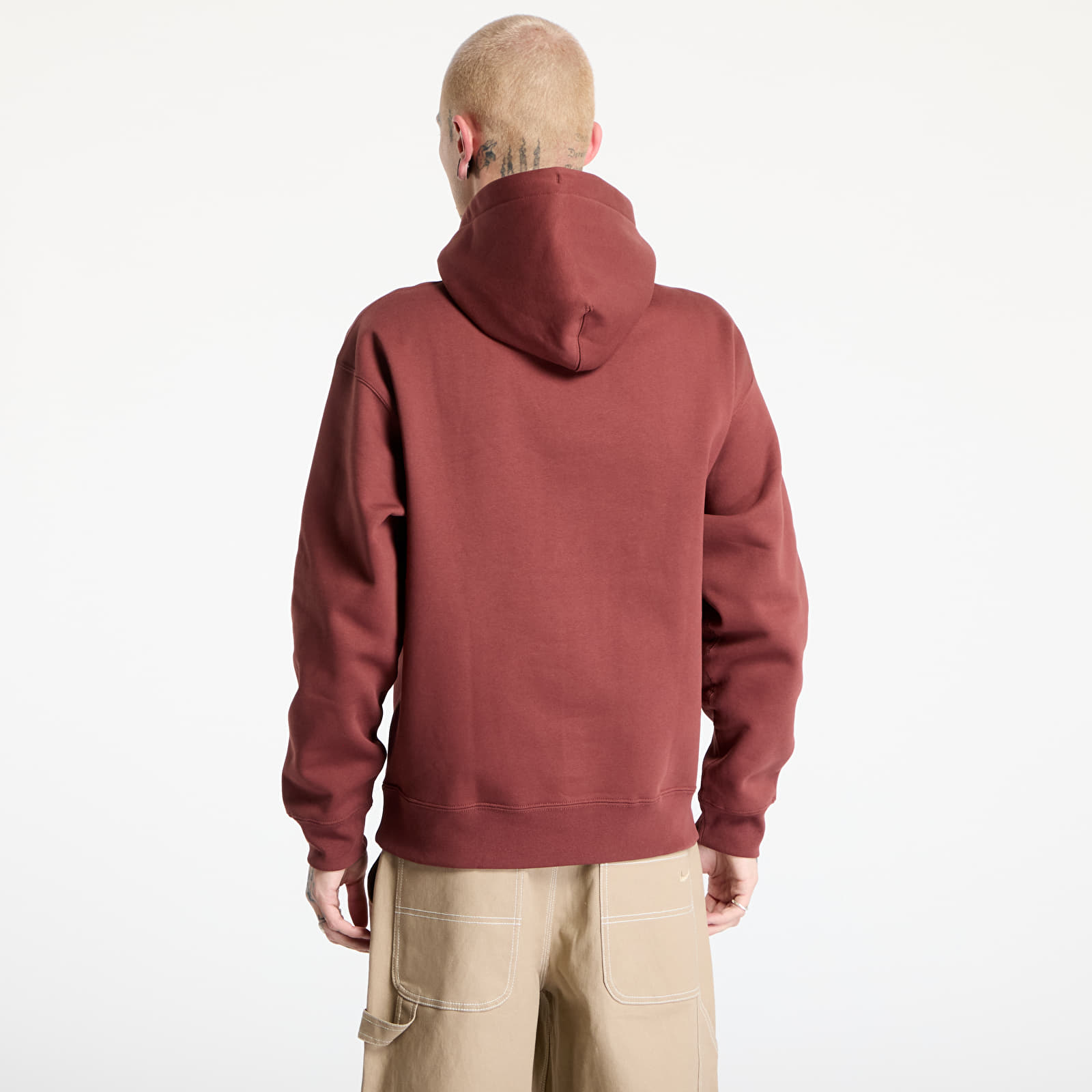 Bluzy Nike Solo Swoosh Men's Fleece Pullover Hoodie Dark Pony/ White