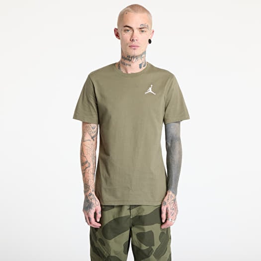 Tričko Jordan Jumpman Men's Short-Sleeve T-Shirt Medium Olive/ White