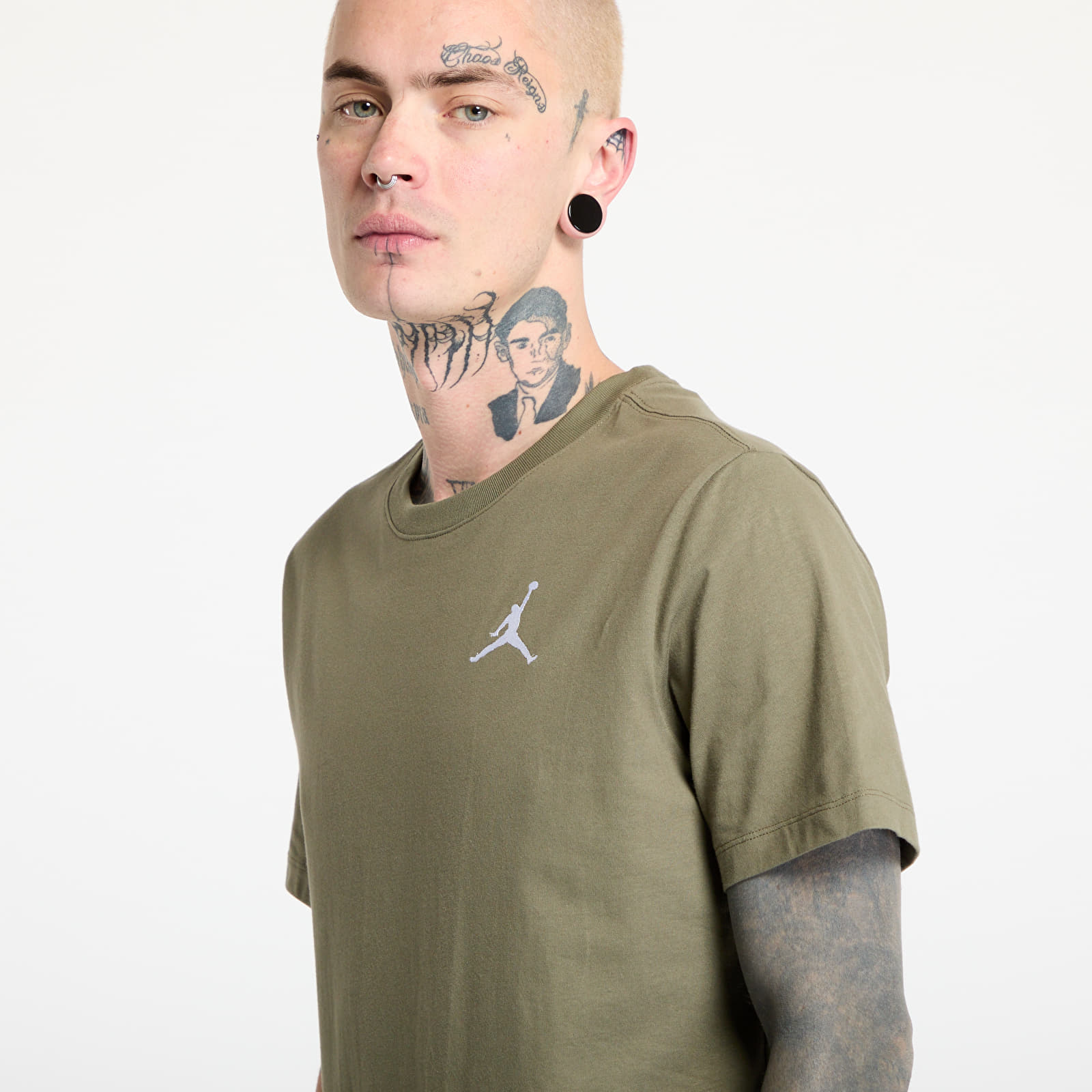 T-skjorter Jordan Jumpman Men's Short-Sleeve T-Shirt Medium Olive/ White