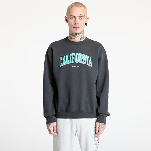 Sporty & Rich California Crewneck UNISEX Faded Black/ Spring Green/ White