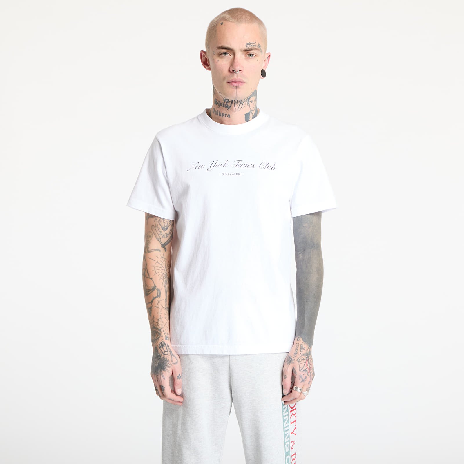 Pólók Sporty & Rich NY Health Club T-Shirt UNISEX White/ Navy