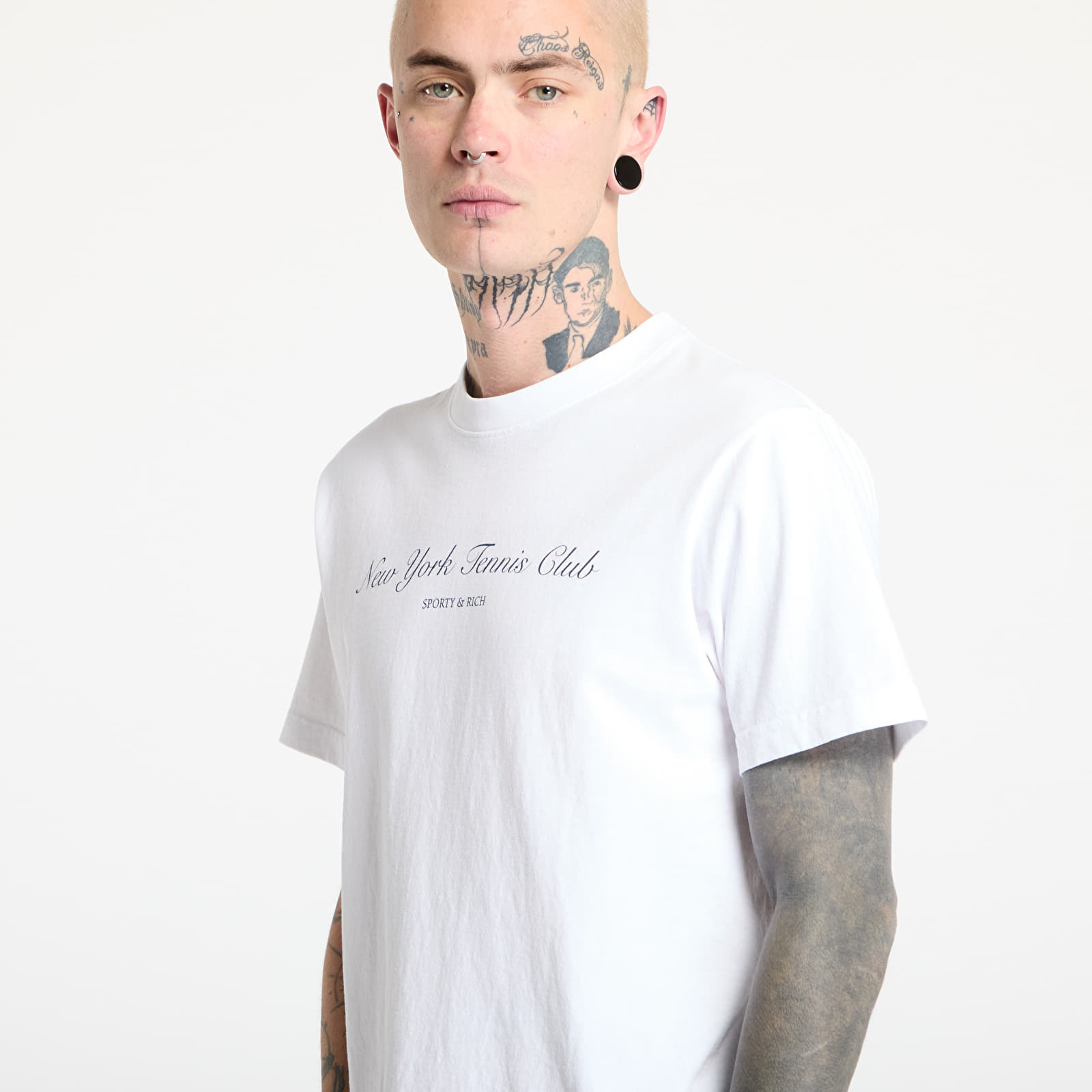 Pólók Sporty & Rich NY Health Club T-Shirt UNISEX White/ Navy