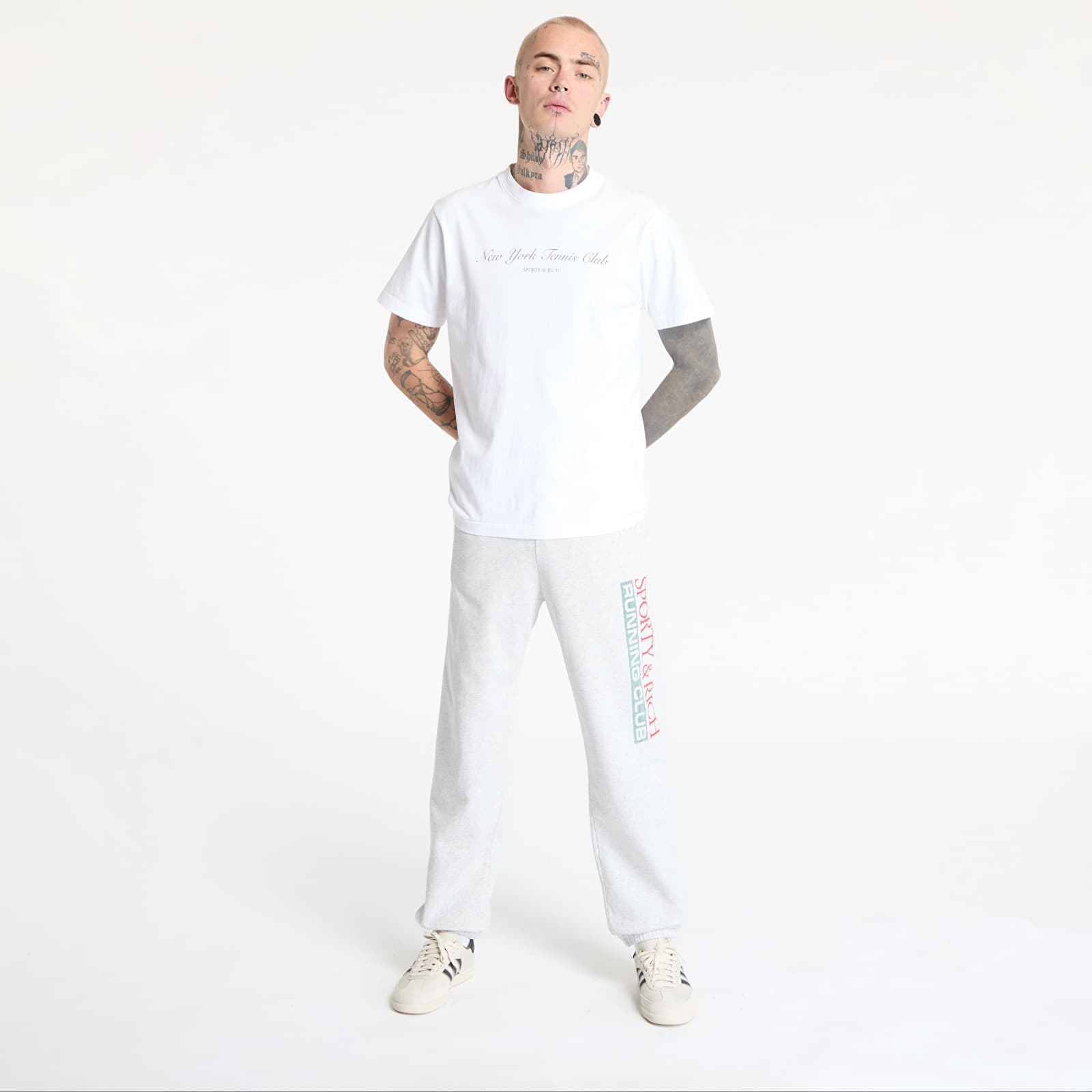Pólók Sporty & Rich NY Health Club T-Shirt UNISEX White/ Navy