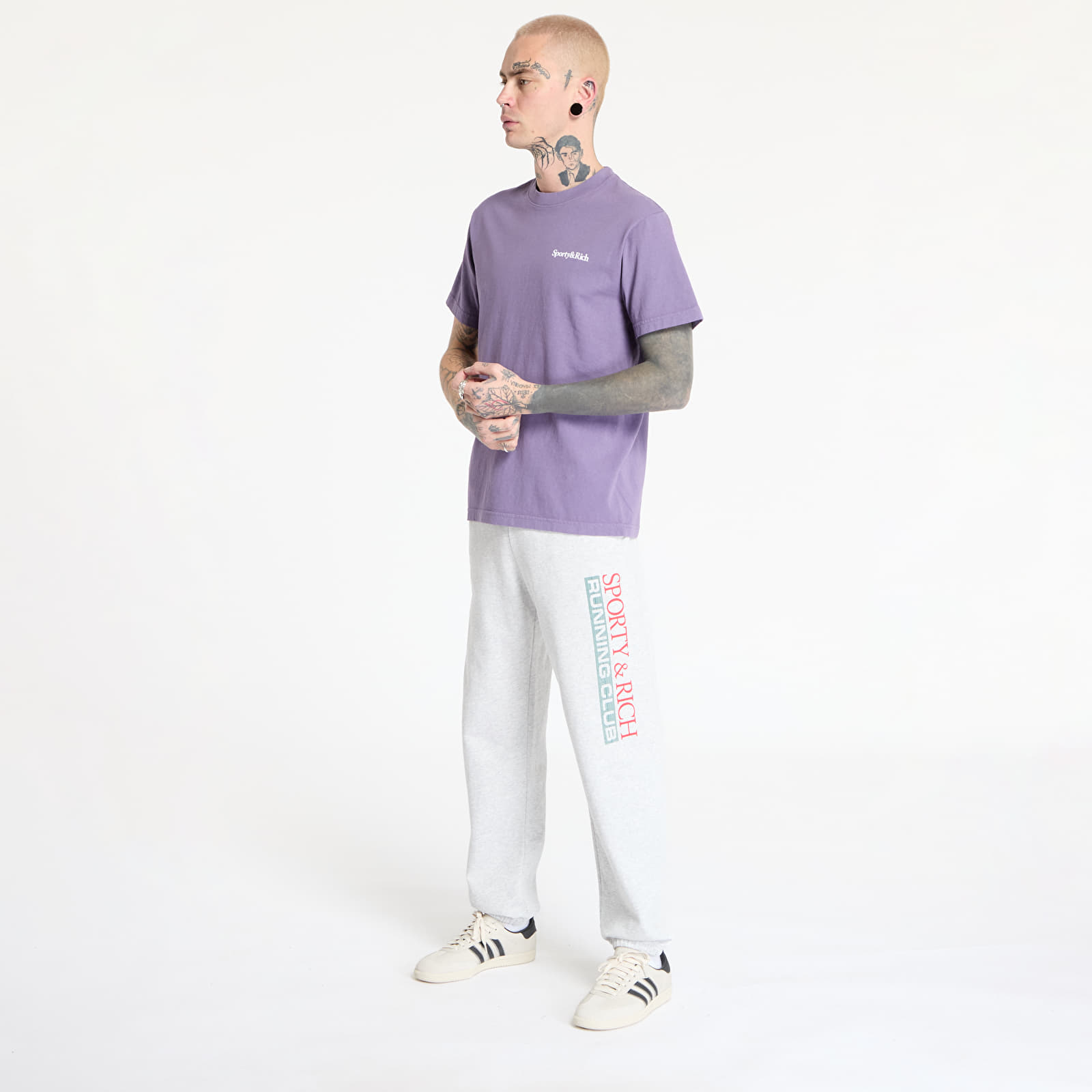 Koszulki Sporty & Rich Health Is Wealth T-Shirt UNISEX Dusty Grape/ White