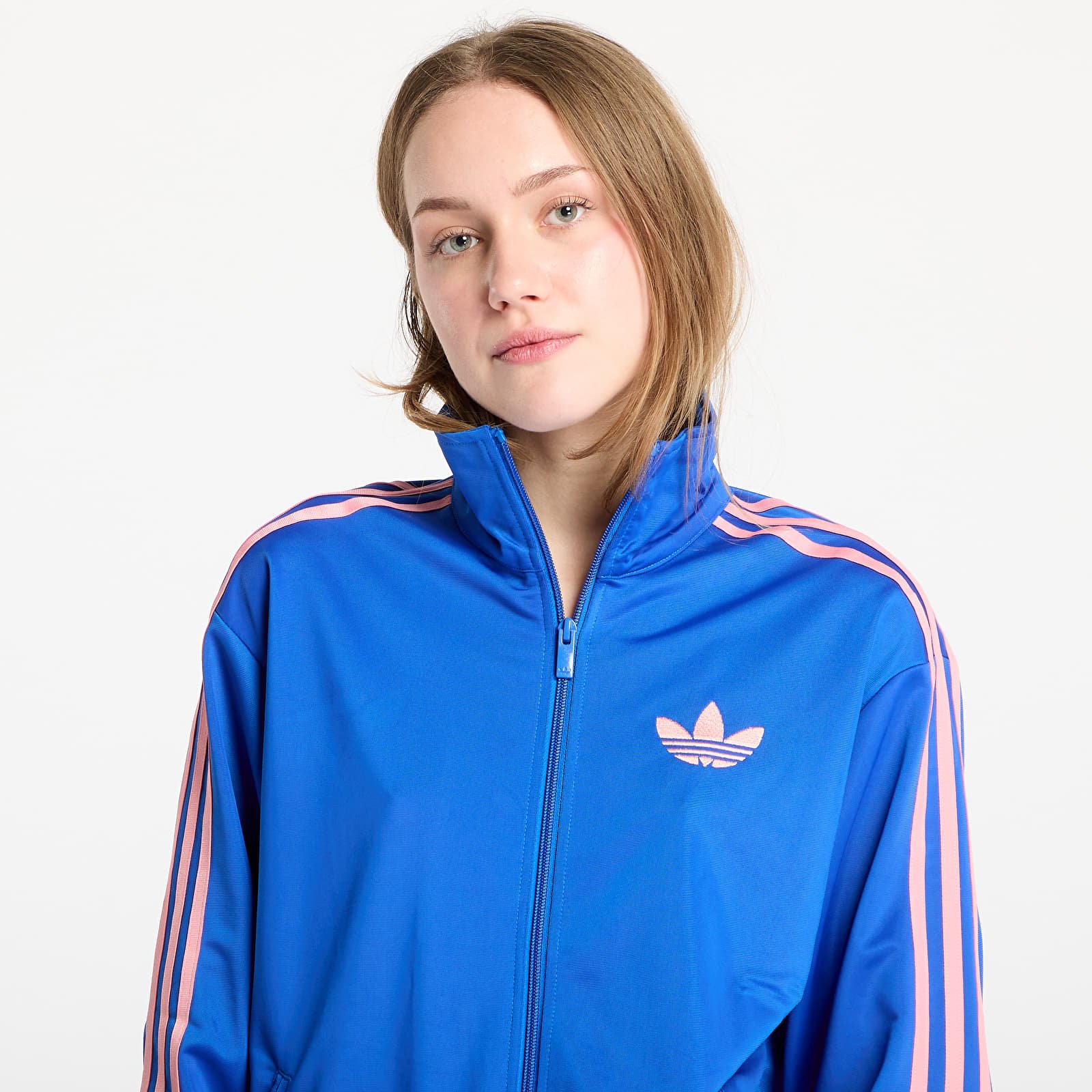 Bluzy adidas Firebird Adicolor Classic Loose Tracktop Blue/ Semi Pink Spark