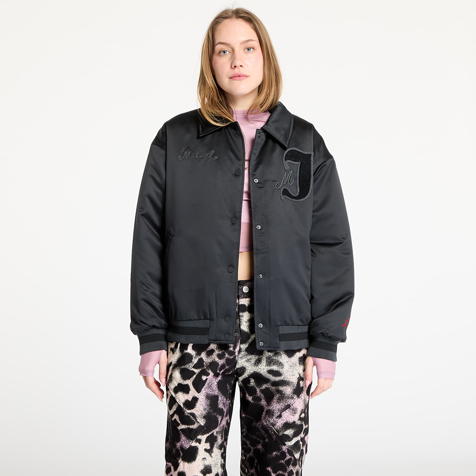 Bomber Jackets Jordan Women's Varsity Jacket Black/ Gym Red