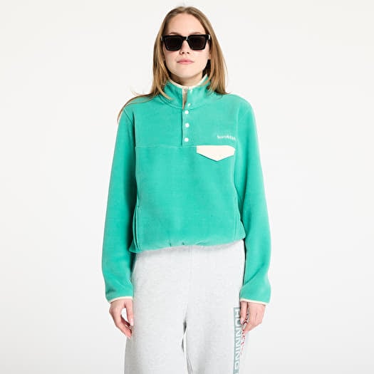 Sporty & Rich Serif Logo Polar Sweatshirt UNISEX Spring Green/ Cream