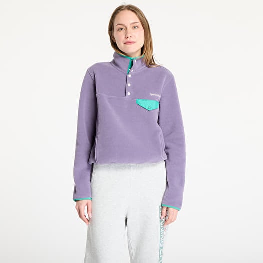 Sporty & Rich Serif Logo Polar Sweatshirt UNISEX Dusty Grape/ Spring Green/ Cream