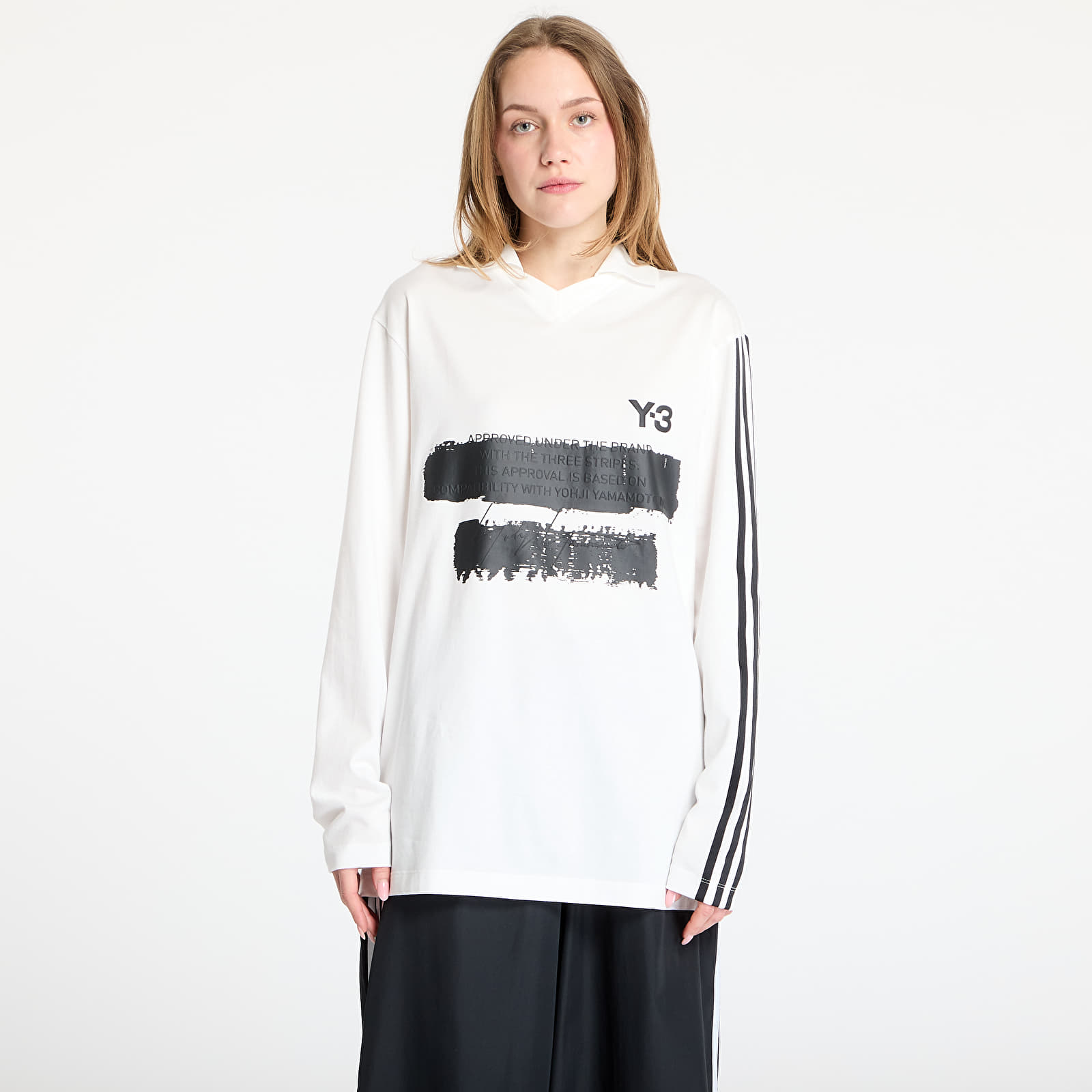 T-shirts Y-3 Graphic Logo Long Sleeve Top UNISEX Core White