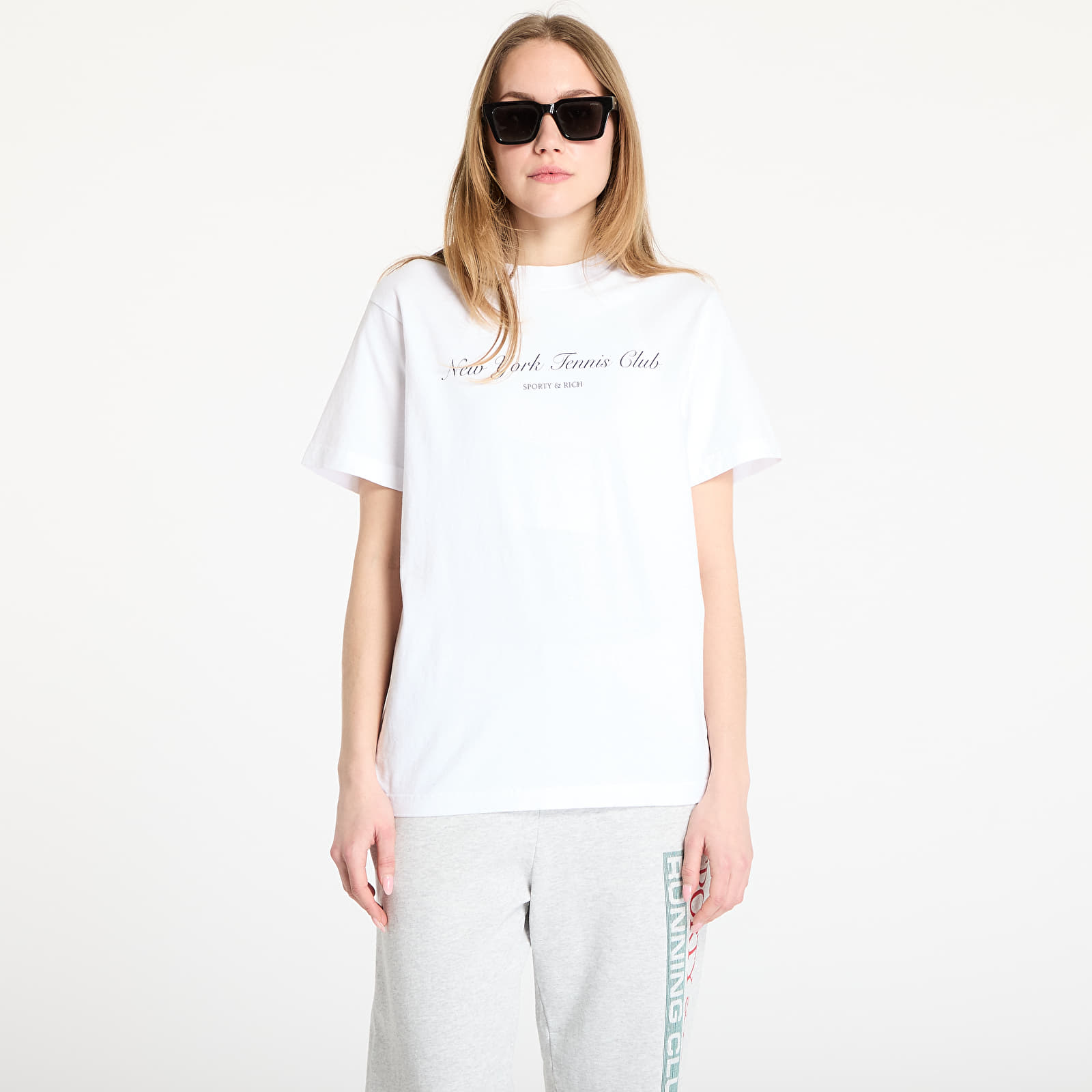 Pólók Sporty & Rich NY Health Club T-Shirt UNISEX White/ Navy