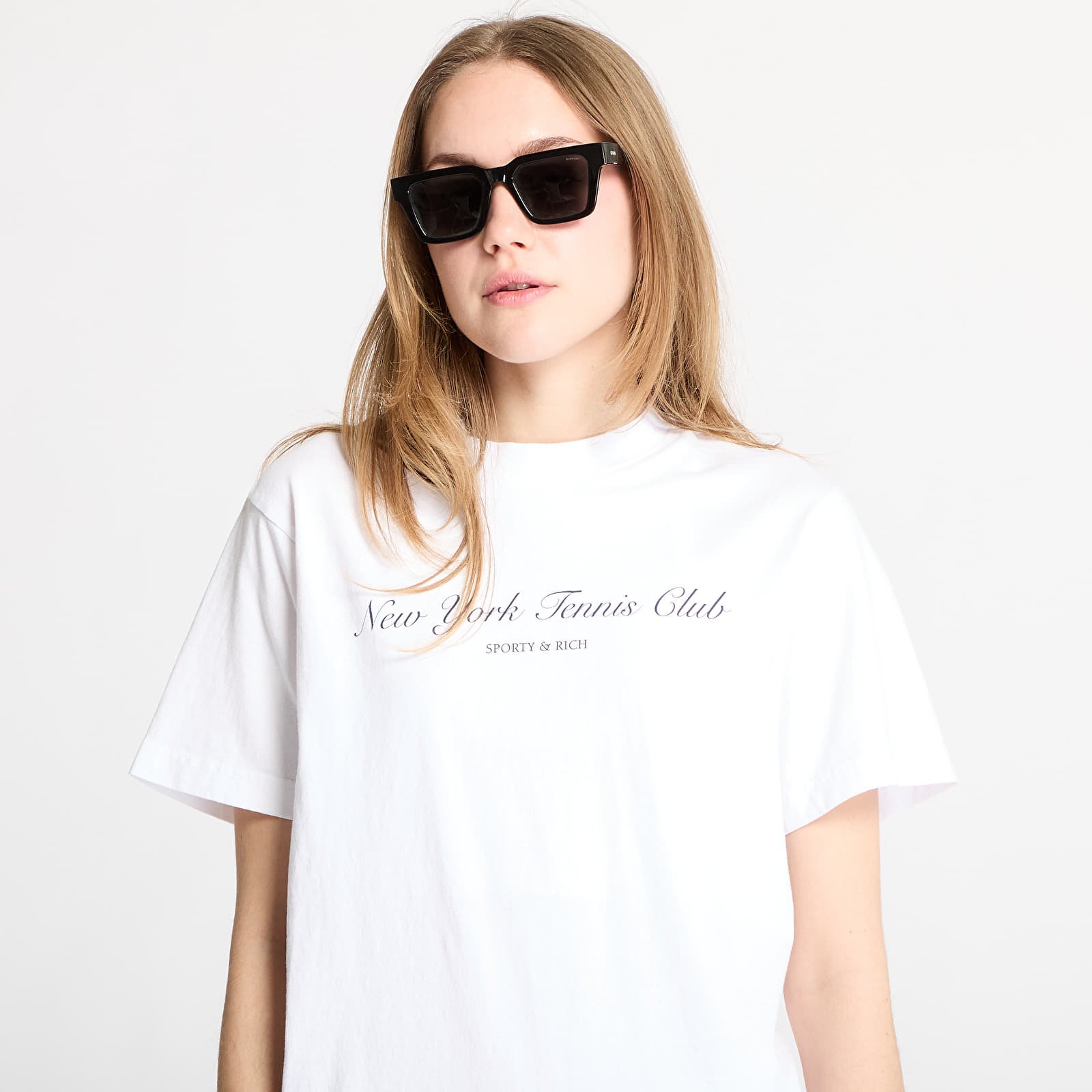 Pólók Sporty & Rich NY Health Club T-Shirt UNISEX White/ Navy