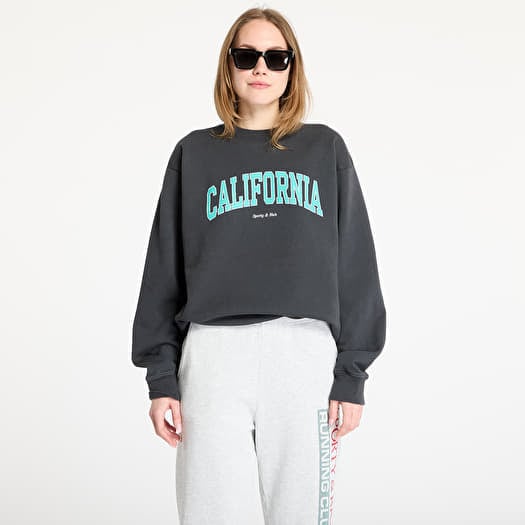 Sporty & Rich California Crewneck UNISEX Faded Black/ Spring Green/ White