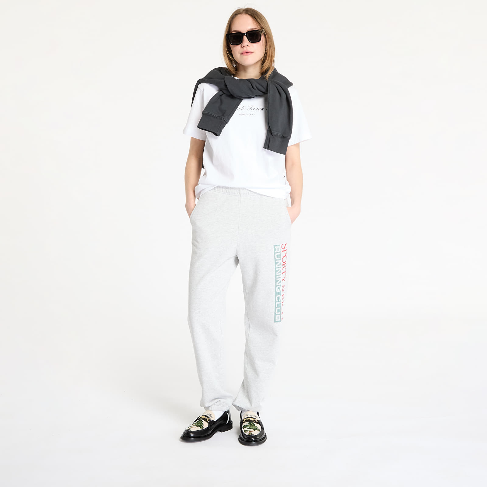 Pólók Sporty & Rich NY Health Club T-Shirt UNISEX White/ Navy