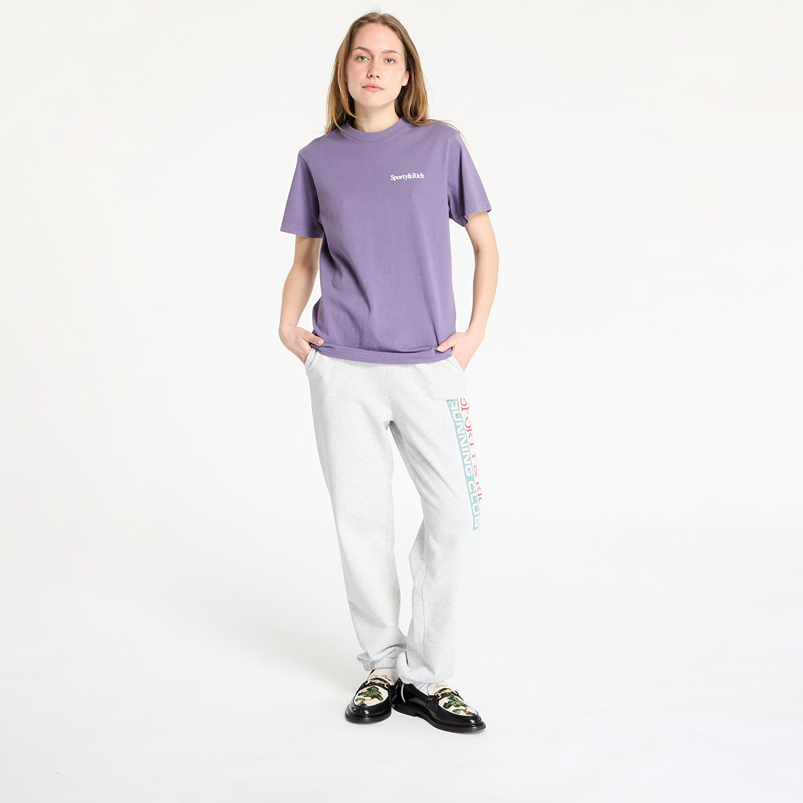 Koszulki Sporty & Rich Health Is Wealth T-Shirt UNISEX Dusty Grape/ White