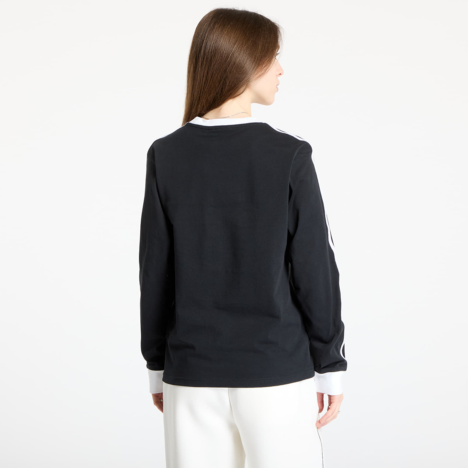 Dámská trička adidas Adicolor 3 Stripe Regular Long Sleeve Black