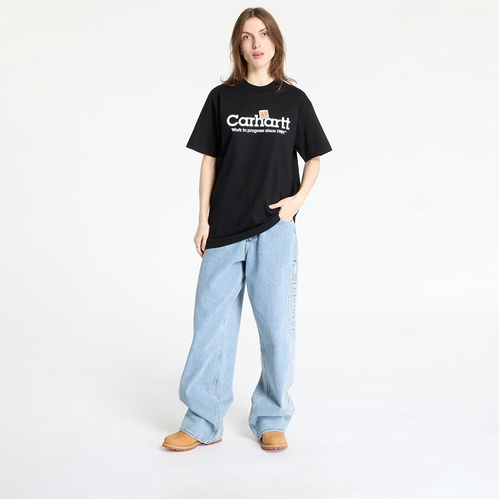 T-Shirts Carhartt WIP S/S Label Script T-Shirt UNISEX Black