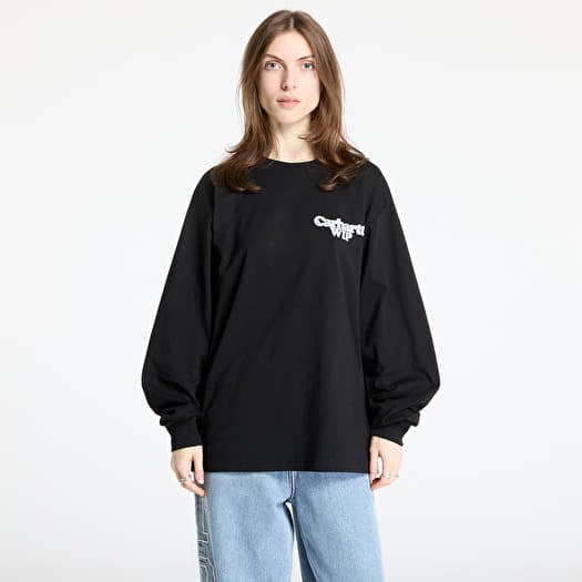 Póló Carhartt WIP L/S Chain Link T-Shirt UNISEX Black/ Silver